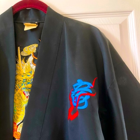 Embroidered “Japanese Dragon” Kimono Robe - Vintage - Picture 4 of 13